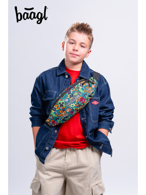 BAAGL  BAAGL КОМПЛЕКТ 5 Skate Minecraft Chaos: раница, пенал, торба, кръстна чанта, чехъл за тетрадка