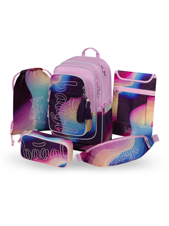 BAAGL  BAAGL КОМПЛЕКТ 5 Cubic Lyra: раница, пенал, торба, кръстна чанта, чехъл за тетрадка GRS