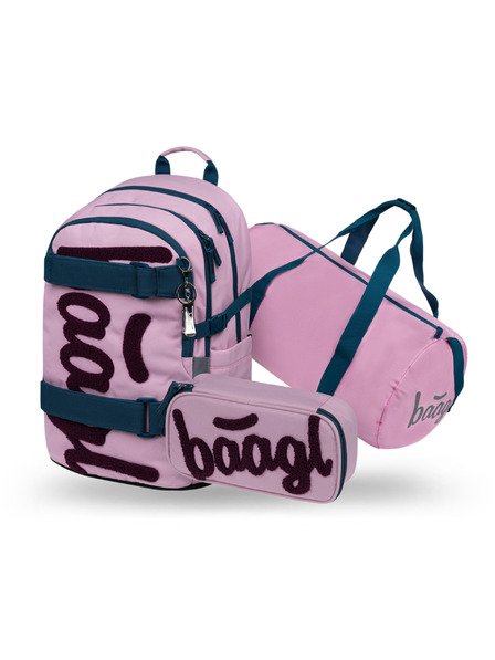BAAGL  BAAGL КОМПЛЕКТ 3 Skate Rose: раница, пенал, спортна чанта GRS