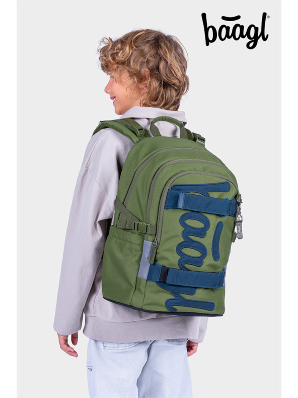 BAAGL  BAAGL КОМПЛЕКТ 3 Skate Olive: раница, пенал, спортна чанта GRS