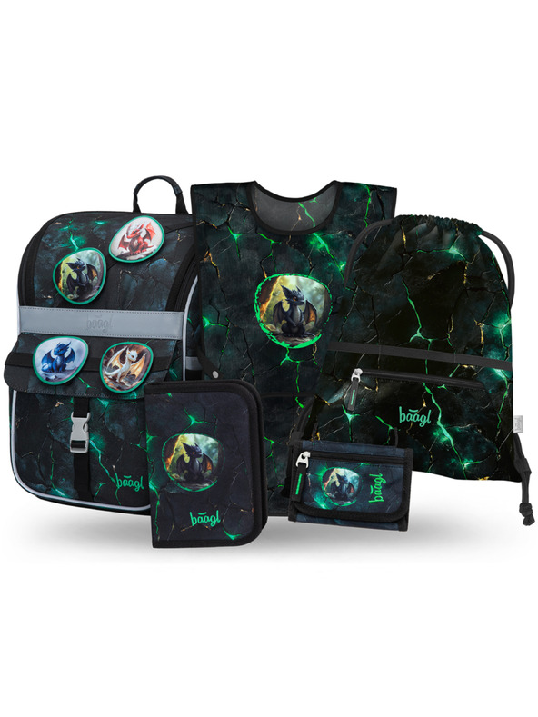 BAAGL  BAAGL КОМПЛЕКТ 5 Zippy Драконе: портфейл, пенал, торба, престилка, портфейл