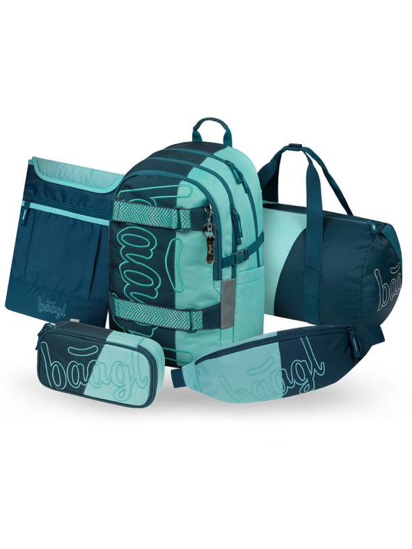 BAAGL  BAAGL КОМПЛЕКТ 5 Skate Petrol: раница, пенал, спортна чанта, кръстосана чанта, калъф за лаптоп GRS