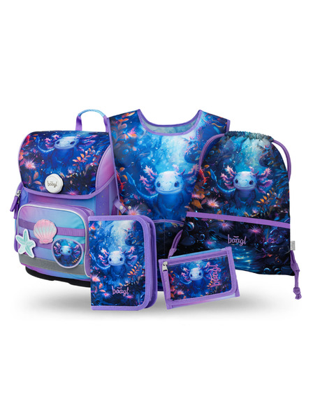 BAAGL  BAAGL КОМПЛЕКТ 5 Ergo Axolotl: портфейл, пенал, торба, престилка, портмоне