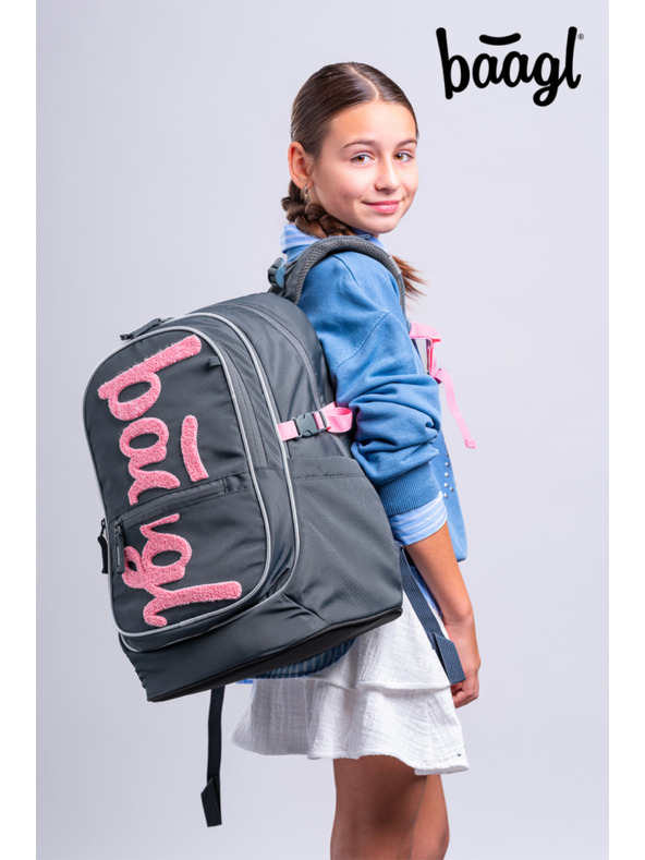 BAAGL  BAAGL Училищна раница Core Logo розова GRS