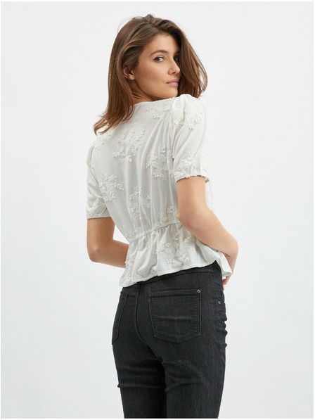 Orsay Бяла дамска блуза на цветя ORSAY