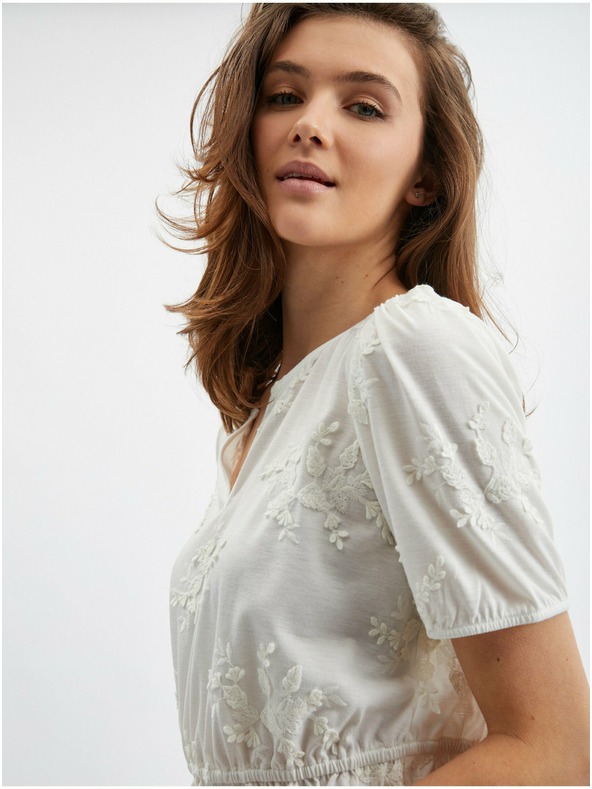 Orsay Бяла дамска блуза на цветя ORSAY