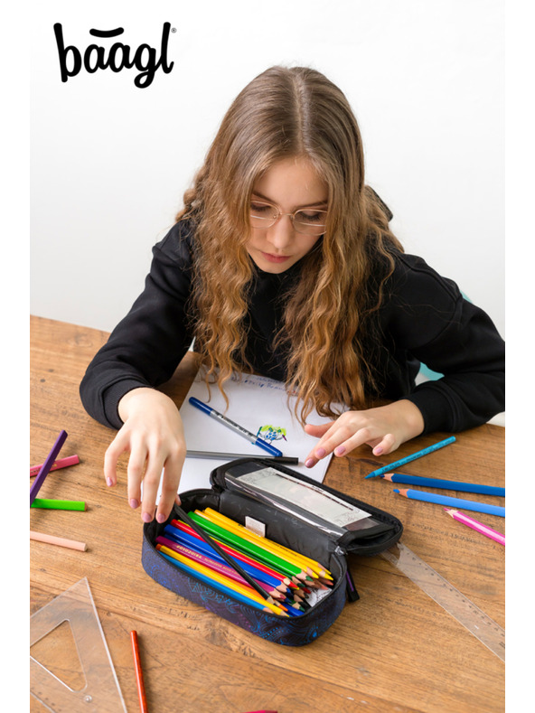 BAAGL  Черен училищен моливник Baagl Zen