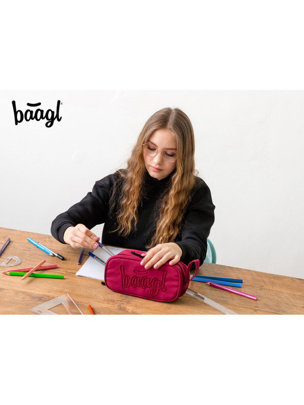 BAAGL  Червен ученически моливник Baagl Ruby