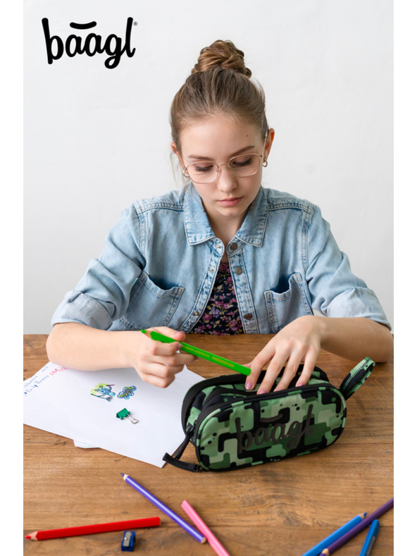 BAAGL  Зелен ученически моливник etue Baagl Green