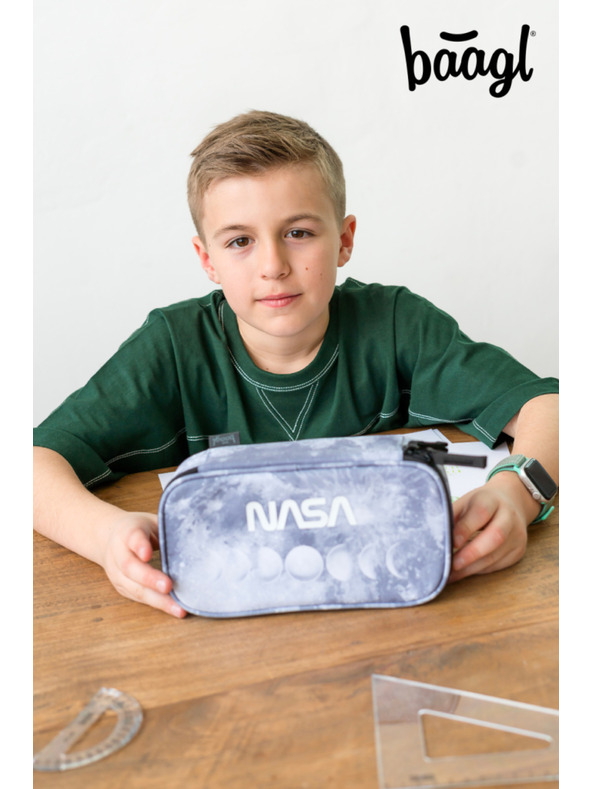 BAAGL  Сив ученически моливник Baagl NASA Grey