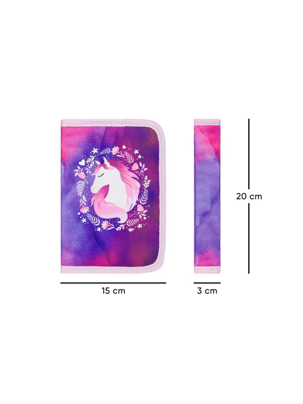 BAAGL  Лилав училищен моливник едноетажен Baagl Horse