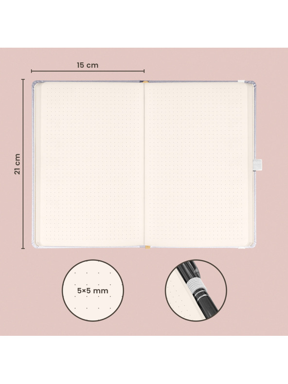 NOTIQUE NOTIQUE Бележки Балакрон, сребрист, на точки, 15 x 21 cm