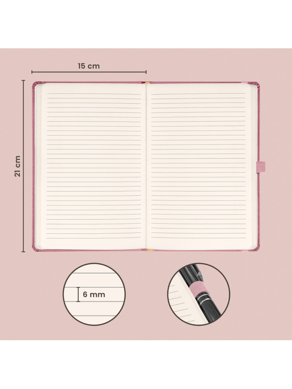 NOTIQUE NOTIQUE Бележки Aprint Neo, розови, с подплата, 15 x 21 cm
