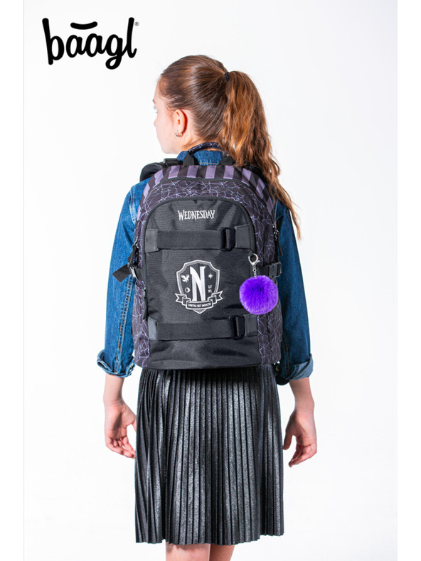 BAAGL  Черна училищна раница Skate Wednesday Nevermore Baagl