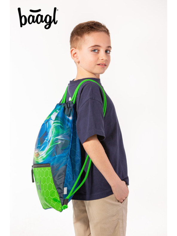 BAAGL  Синя чанта с джоб Футболна топка Baagl