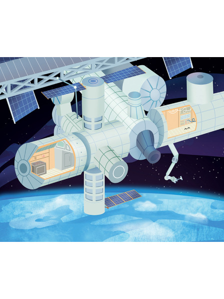 BAAGL  Четене и лепене – В КОСМОСА, книга със стикери