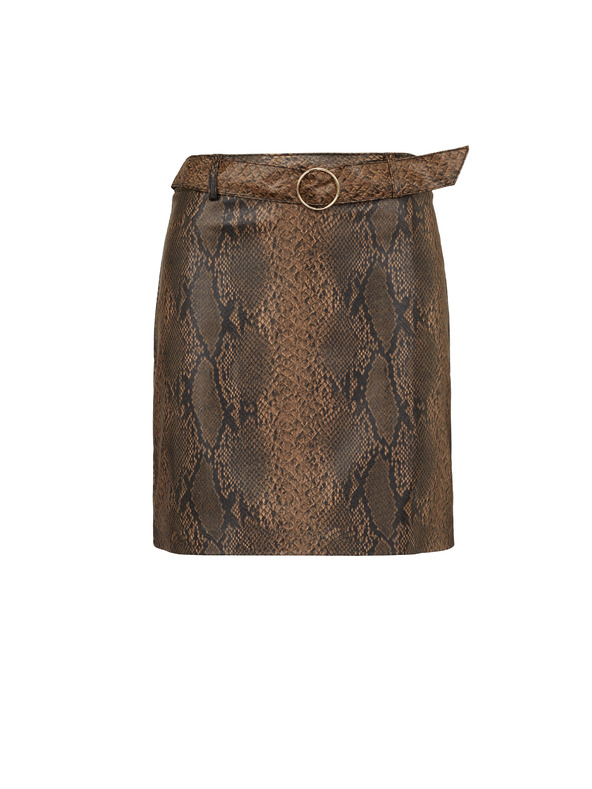 Orsay Кафява дамска пола от изкуствена кожа ORSAY