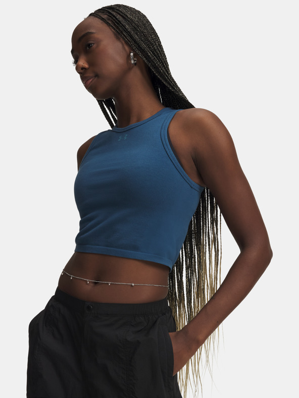 Under Armour Дамски потник Under Armour Seamless Cotton Hand Tank-BLU