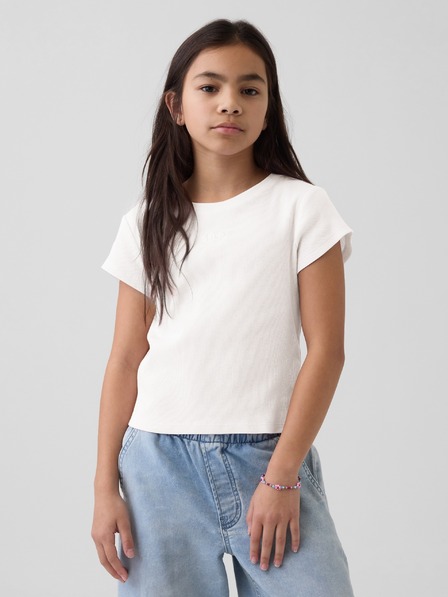 GAP Детска ребрована тениска с лого GAP