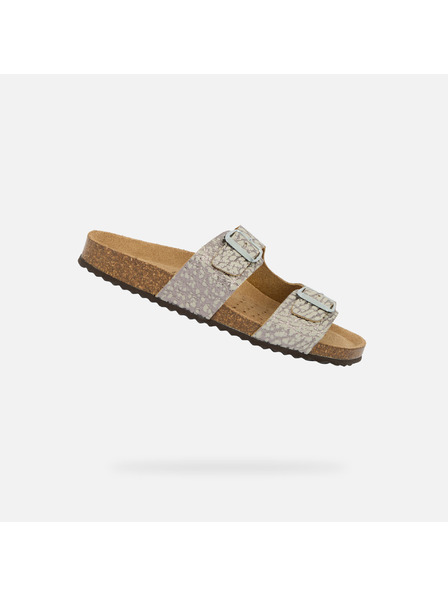 Geox Сребристи дамски пантофи Geox Brionia