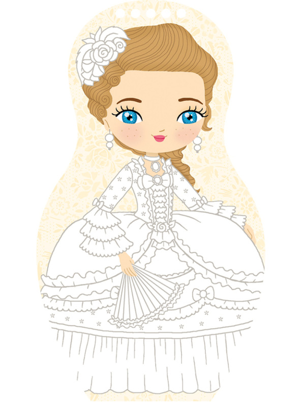 ELLA & MAX Облекли кукли ПРИНЦЕСА ЕМА – Оцветяванки