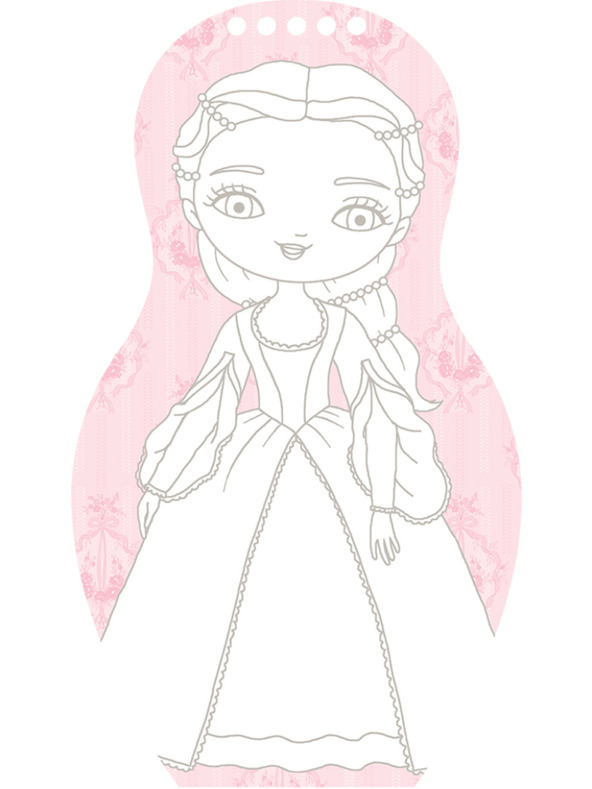 ELLA & MAX Облекли кукли ПРИНЦЕСА ЕМА – Оцветяванки