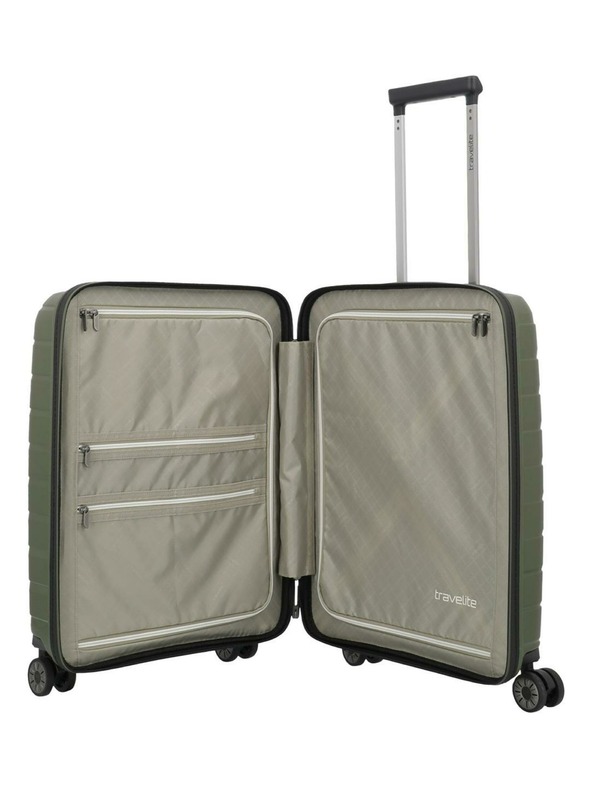 Travelite Пътен куфар Travelite Air Base 4w S Front pocket Olive