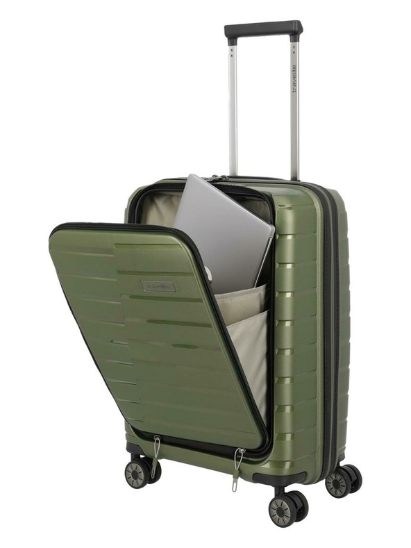 Travelite Пътен куфар Travelite Air Base 4w S Front pocket Olive