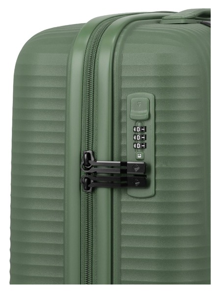 Travelite Комплект пътни куфари Travelite Air Stripe S,M,L Slim Green