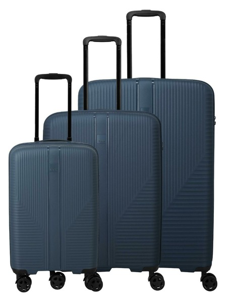 Travelite Комплект пътни куфари Travelite Air Stripe S,M,L Slim Navy