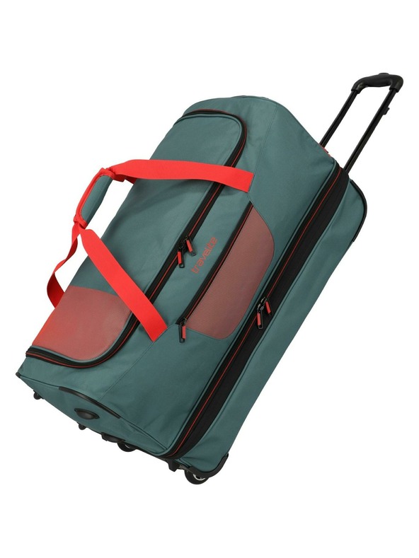 Travelite Пътна чанта Travelite Basics Wheeled duffle L exp Green/orange