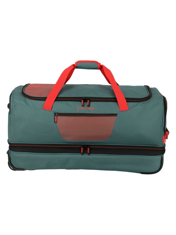 Travelite Пътна чанта Travelite Basics Wheeled duffle L exp Green/orange