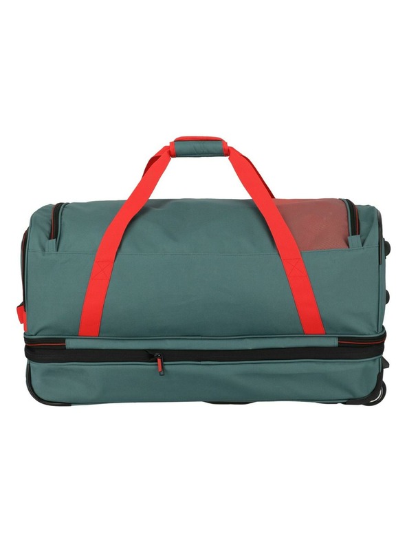Travelite Пътна чанта Travelite Basics Wheeled duffle L exp Green/orange