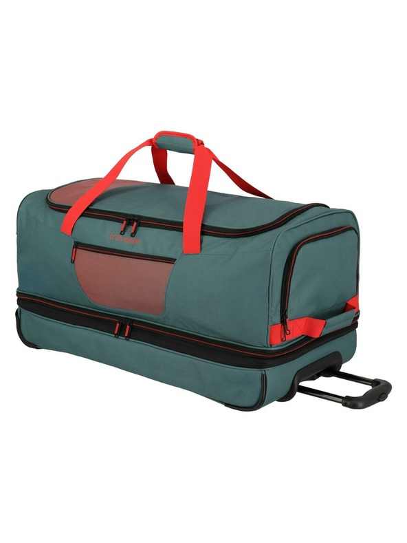 Travelite Пътна чанта Travelite Basics Wheeled duffle L exp Green/orange
