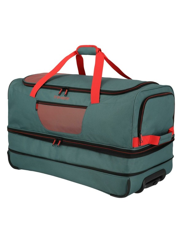 Travelite Пътна чанта Travelite Basics Wheeled duffle L exp Green/orange