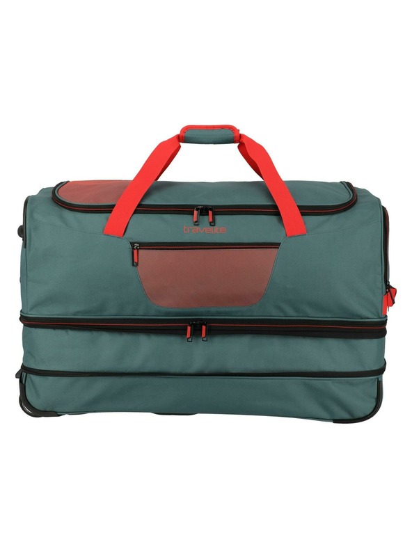 Travelite Пътна чанта Travelite Basics Wheeled duffle L exp Green/orange