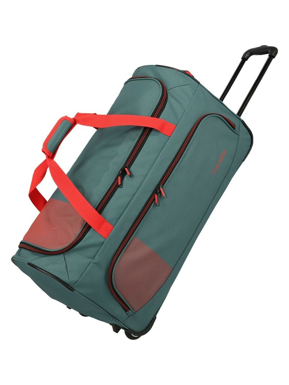 Travelite Пътна чанта Travelite Basics Fresh Wheeled duffle L Green/orange