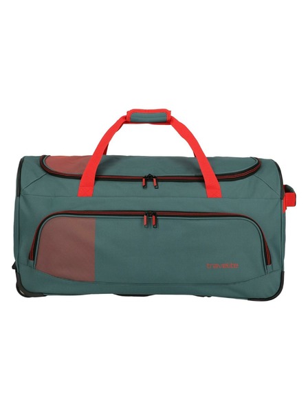 Travelite Пътна чанта Travelite Basics Fresh Wheeled duffle L Green/orange