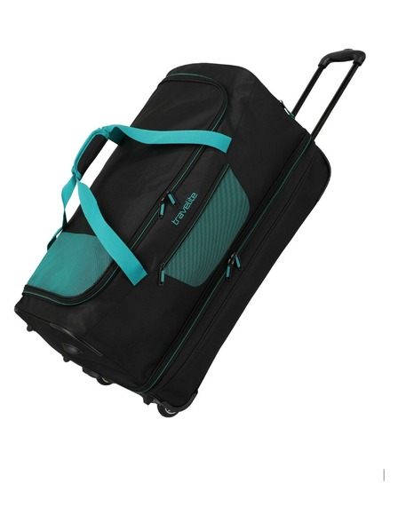 Travelite Пътна чанта Travelite Basics Wheeled duffle L exp Black/petrol