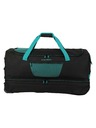 Travelite Пътна чанта Travelite Basics Wheeled duffle L exp Black/petrol