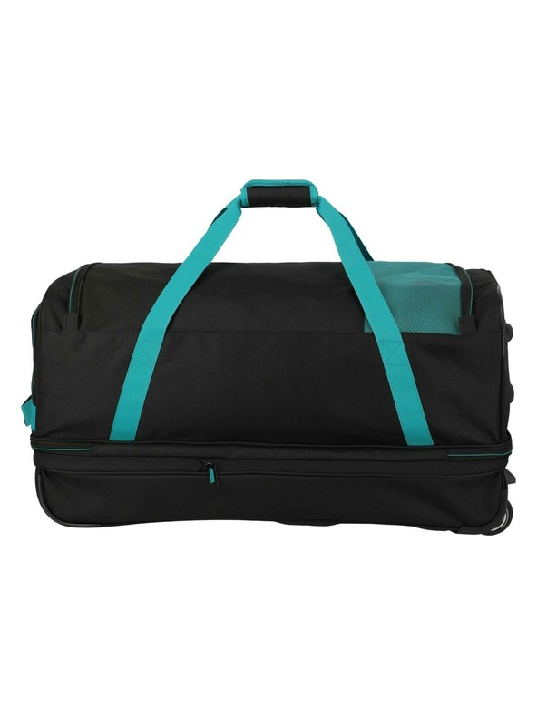 Travelite Пътна чанта Travelite Basics Wheeled duffle L exp Black/petrol
