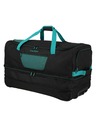 Travelite Пътна чанта Travelite Basics Wheeled duffle L exp Black/petrol
