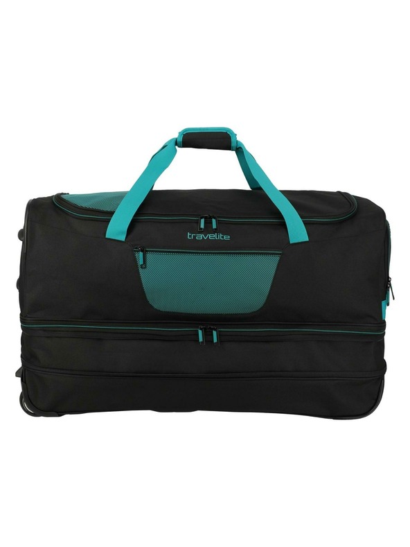 Travelite Пътна чанта Travelite Basics Wheeled duffle L exp Black/petrol