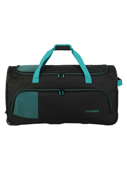 Travelite Пътна чанта Travelite Basics Fresh Wheeled duffle L Black/petrol
