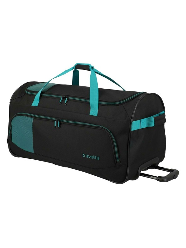 Travelite Пътна чанта Travelite Basics Fresh Wheeled duffle L Black/petrol