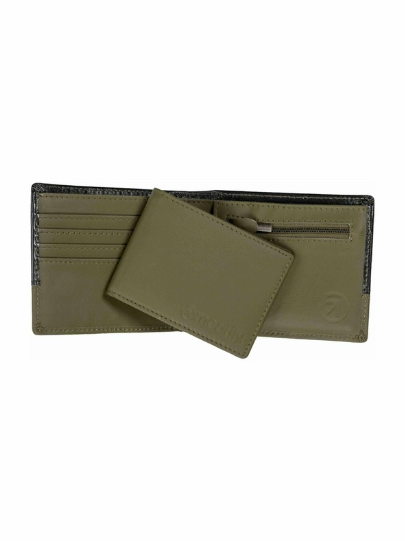 Meatfly Meatfly кожена портмоне Eddie Premium Olive / Black
