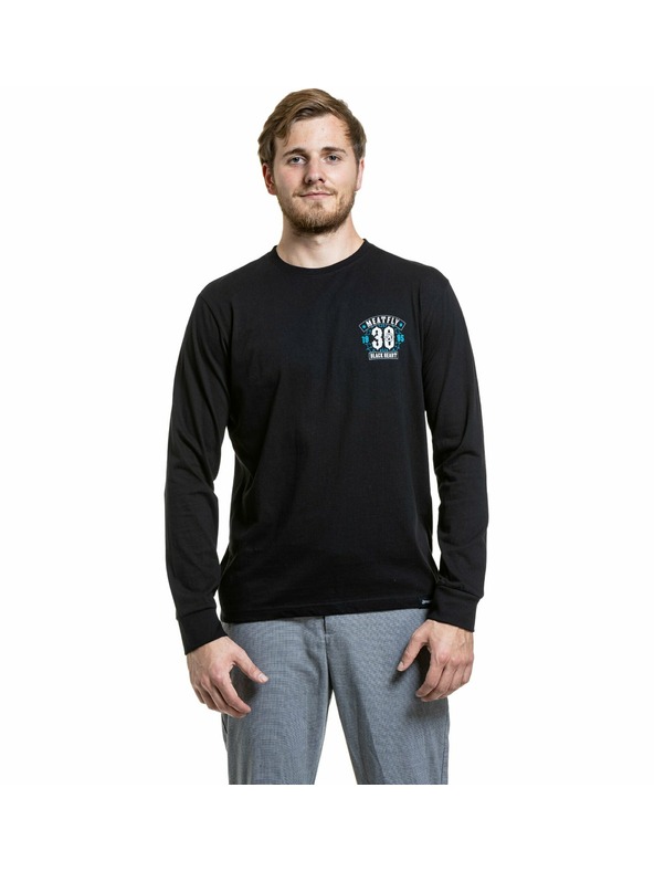 Meatfly Meatfly мъжка тениска с дълъг ръкав Blackheart Skull Black