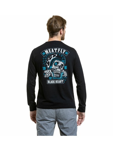 Meatfly Meatfly мъжка тениска с дълъг ръкав Blackheart Skull Black