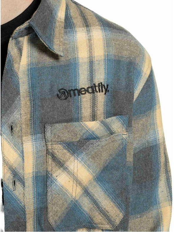 Meatfly Meatfly мъжка риза Kurt Cream / Blue