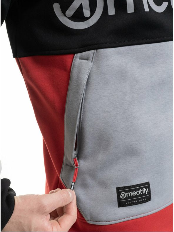 Meatfly Meatfly мъжка технична суитшърт Tason Red Light / Silver